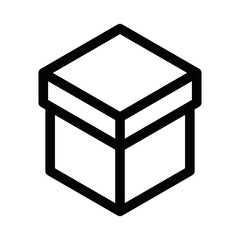 Minimal box icon symbolizing storage or packaging. Editable stroke.