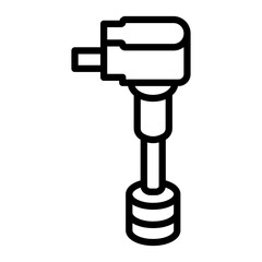 Ignition Coil Vector Line Icon Design
