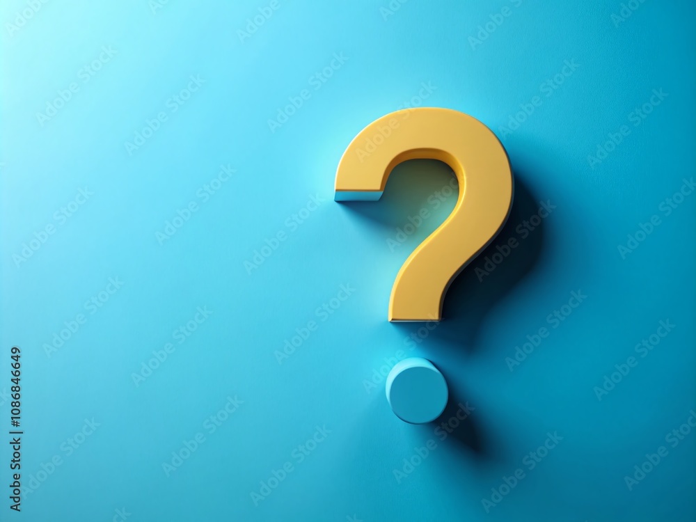Aufkleber light blue background with colorful sidebar question mark concept for customizable templates for ban