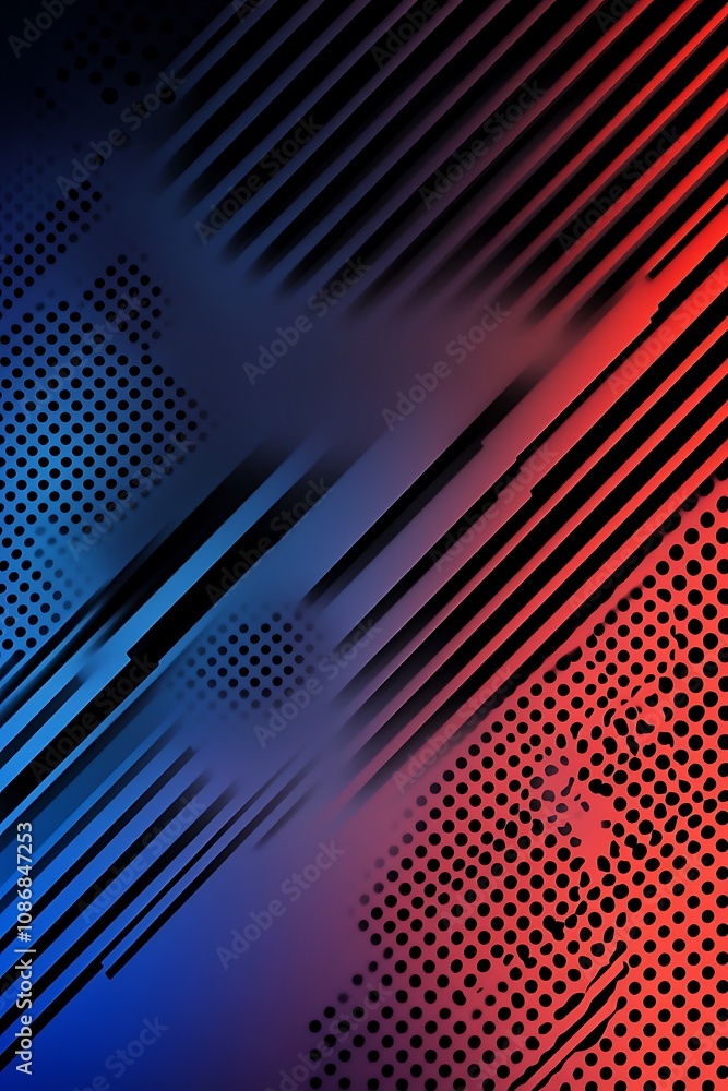 Aufkleber abstract background with gradient color transition and dynamic lines, featuring red and blue shades 