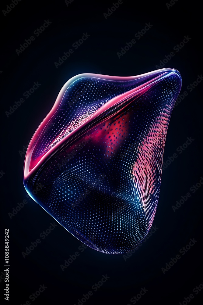 Aufkleber abstract colorful 3d shape with intricate patterns floating against a dark background, showcasing st