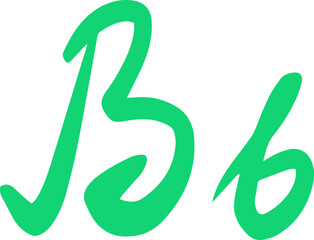 Obraz premium Vector letters B of English alphabet in green color