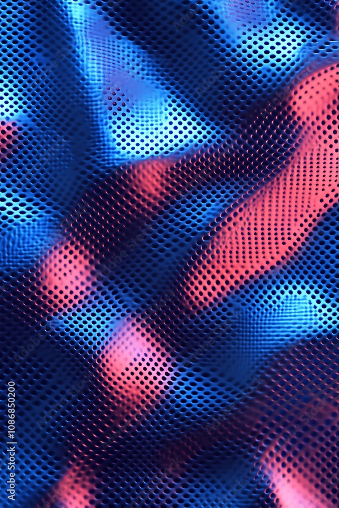 Poster abstract colorful mesh pattern with blue and pink hues showcasing a modern and trendy design suitabl