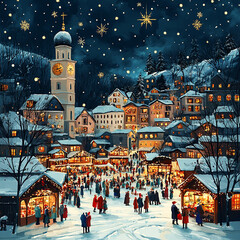 Fototapeta premium Festive Christmas market