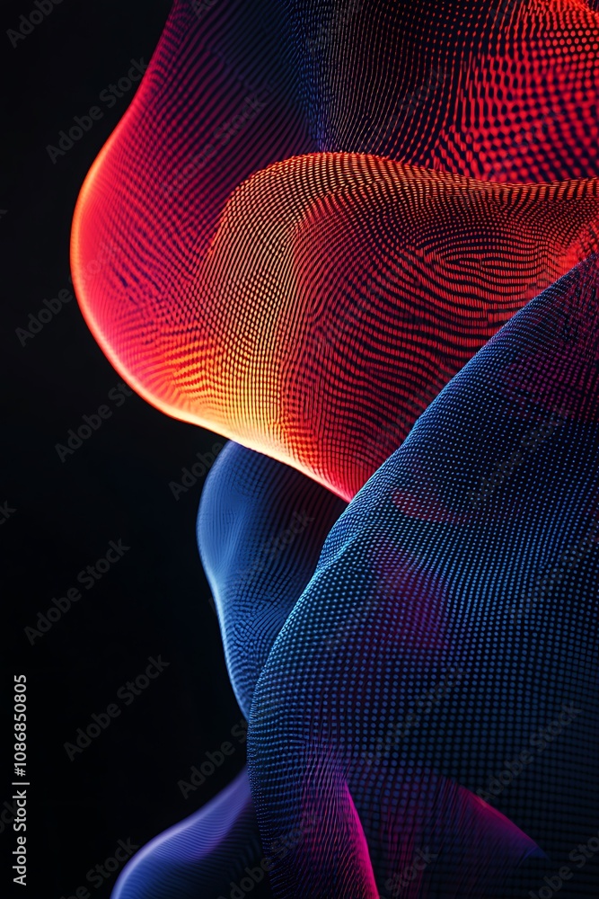 Poster abstract colorful wave background with vibrant red, orange, and blue hues creating a smooth and flui