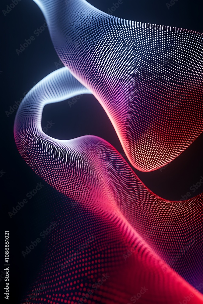 Poster abstract colorful wave patterns intertwining in a dark space creating a mesmerizing visual effect wi