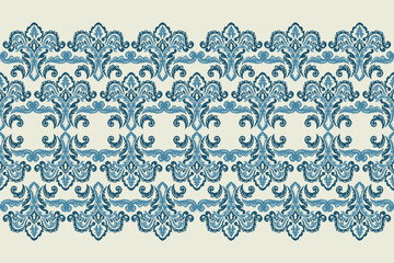 Saree Sarong Motifs Ikat floral paisley embroidery floral.ikat ethnic oriental  seamless pattern traditional.Ikat embroidery style abstract embroidery design for texture,fabric,clothing,wrapping.