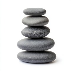 Zen stone, stack stone isolated on white background