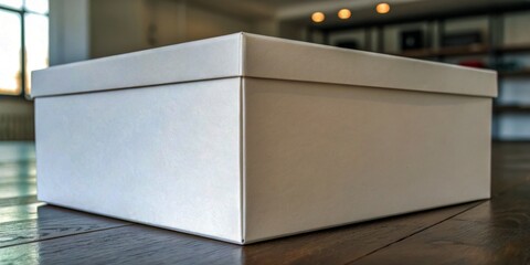 Stunning Macro Photography of a Blank White Box Container for Minimalist Packaging Ideas, Enhancing Branding, Marketing, and Product Presentation Creativity