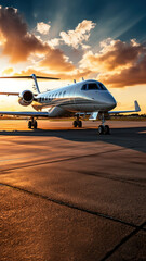 photo of private jet on apron.