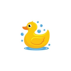 Rubber duck logo template vector illustration