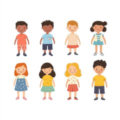 Group Of Diverse Children Isolated