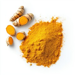 Turmeric isolated on white background