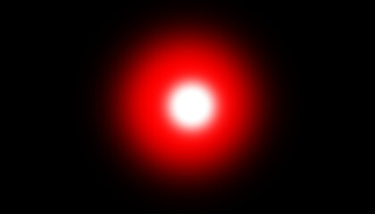 A bright white light source surrounded by a vivid red glowing halo, set against a solid black background with a minimalistic and futuristic feel.