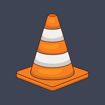 recommend clip art: traffic cone in flat vector design.