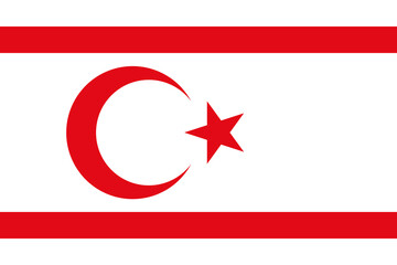 Official national flag of Northern Cyprus. Flag of the Turkish Republic of Northern Cyprus. Correct proportions and colors. Vector illustration