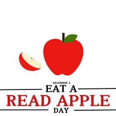 Eat a Red Apple Day.  December 1.  vector illustration