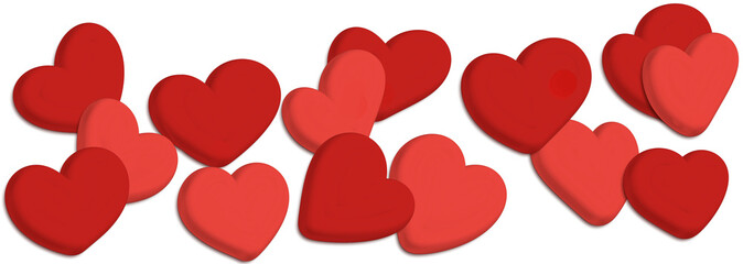 3d red heart shape