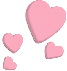 3d pink heart shape