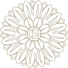 Vector sketch illustration of the silhouette of a classic ethnic vintage traditional floral ornament design for completeness of the image 