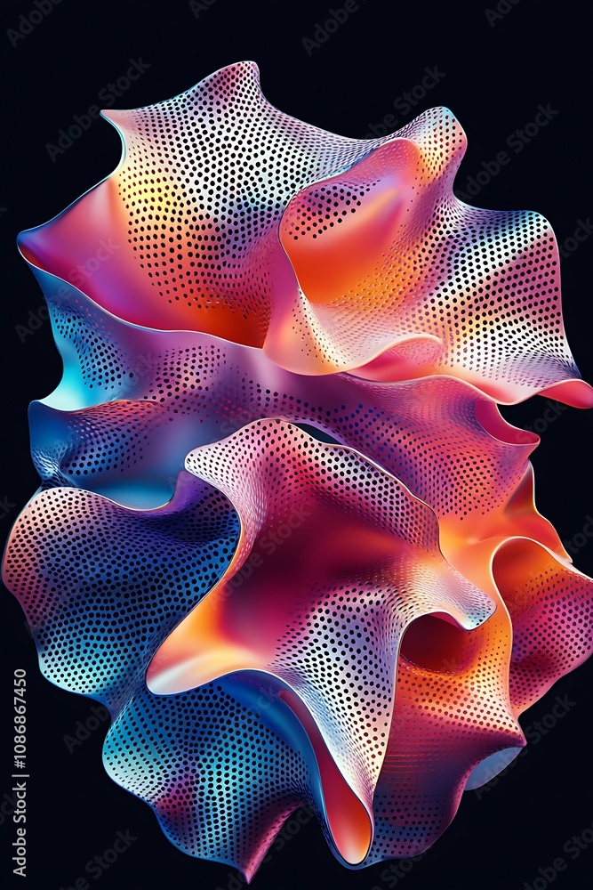 Poster captivating abstract design featuring colorful waves and textured patterns on a dark background for 