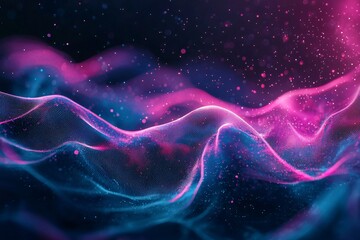 Abstract Waves of Light: A Colorful Dance of Pink and Blue