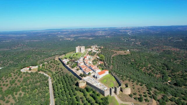 Flying around Evoramonte castle. With an amazing view.Evoramonte,Estremoz,Portugal
