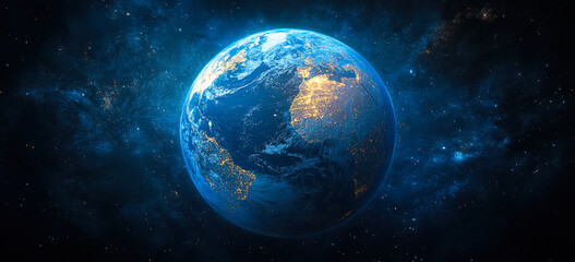 Obraz premium Digital Globe Displaying City Data with Weather Patterns and Network Security