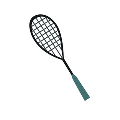 Vector illustration with squash racket icon on white background. Modern design 