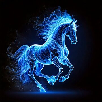 blue fire horse