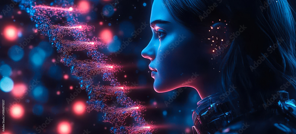 Poster ai-powered dna analysis: scientists utilize artificial intelligence in genomic research