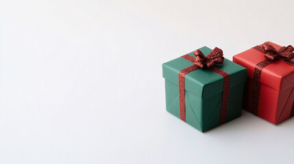 Obraz premium Groups of Christmas presents and balls against the backdrop of a festive Christmas tree with colored festive lights 