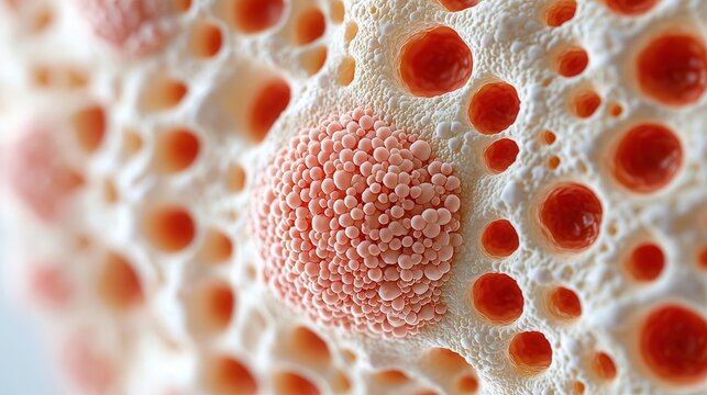 3D Virus Disease: 302- Blisters and scabs on human skin, smallpox rash, 3D illustration