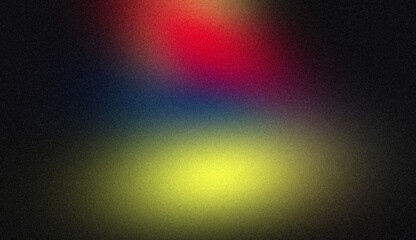 Red orange green blue glowing color noisy gradient backgrounds. Abstract soft dark colors glowing grainy gradient, vibrant color spot, wave shaped, noise texture backdrop design