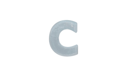 Naklejka premium Ice font letter c small on transparent background