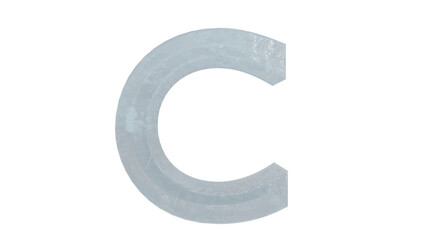  Ice  font letter C capital on transparent background