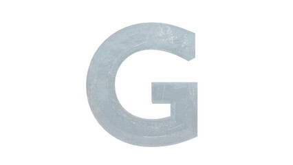  Ice  font letter G capital on transparent background