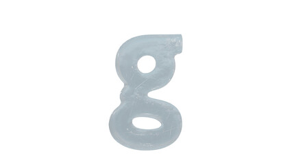  Ice  font letter g small on transparent background