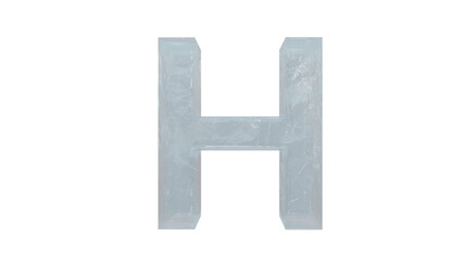  Ice  font letter H capital on transparent background