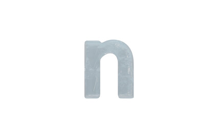  Ice  font letter n small on transparent background
