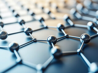 Nanotechnology in Chemistry. Detailed molecular lattice network in a reflective metallic material