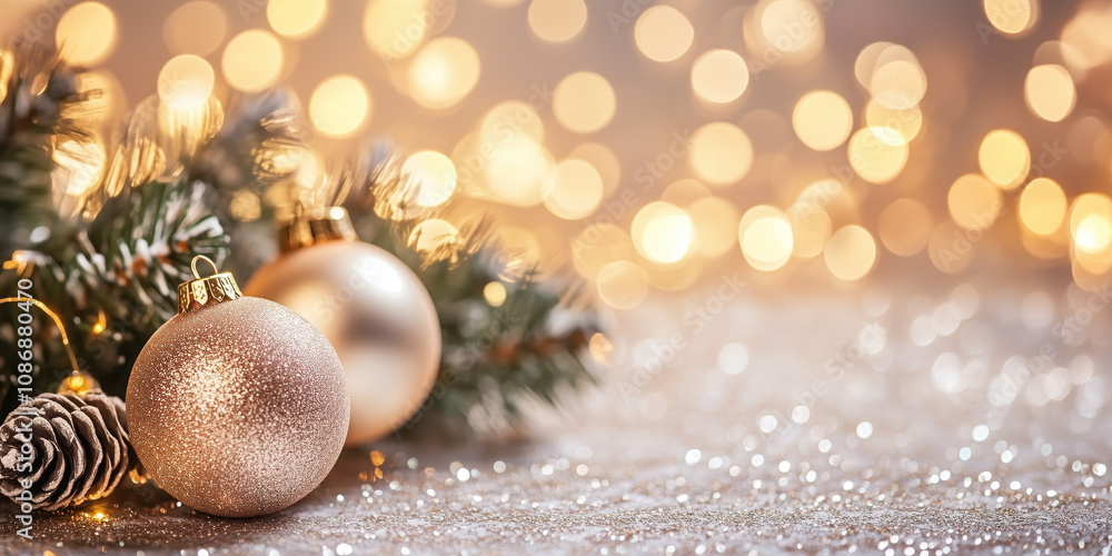 Poster christmas festive background with bokeh and lights. image. created with generative ai technology