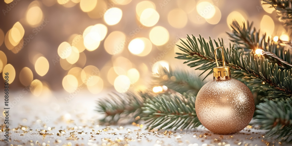 Poster christmas festive background with bokeh and lights. image. created with generative ai technology