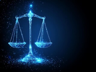 Digital Representation of Justice Scales Conceptual Art Technology Environment Abstract Viewpoint