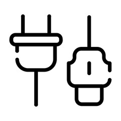 plug and socket Line Icon