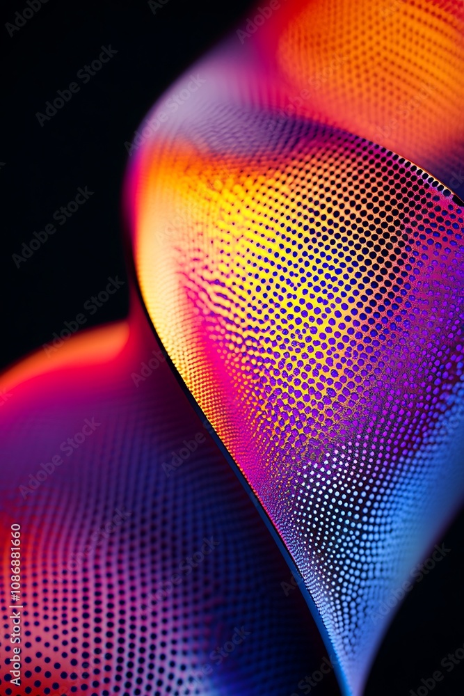 Poster Vibrant Abstract Wave with Colorful Dots and Fluid Shapes Highlighting Artistic Expressions and Modern Design Elements in a Dynamic Composition