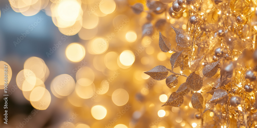 Poster christmas festive background with bokeh and lights. image. created with generative ai technology