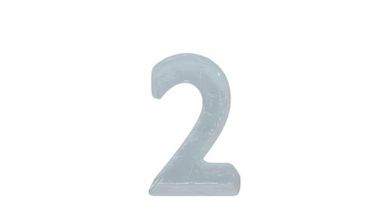  Ice  font letter number 2 on transparent background