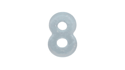  Ice  font letter number 8 on transparent background