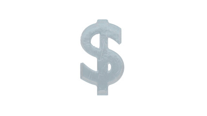 Ice  font letter dollar sign on transparent background